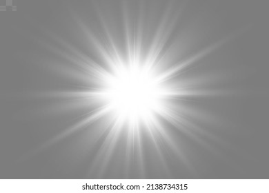 Bright beautiful star.Vector illustration of a light effect on a transparent background.