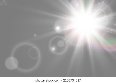 Hell schöner Stern.Vektorgrafik eines Lichteffekts auf transparentem Hintergrund.