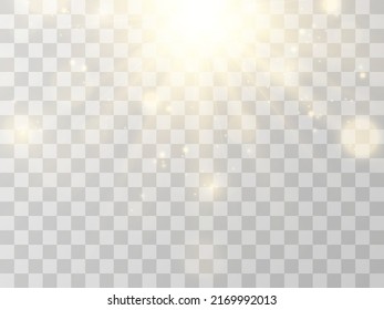 Bright beautiful star.Vector illustration of a light effect on a transparent background.	
