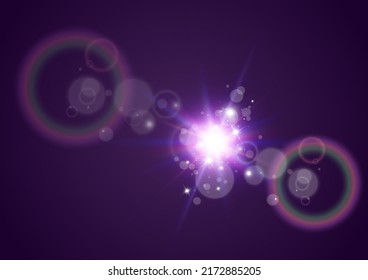 	
Bright beautiful star.Vector illustration of a light effect on a transparent background.	
