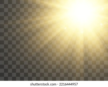 Bright beautiful star.Vector illustration of a light effect on a transparent background.	

