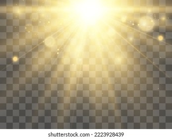 Bright beautiful star.Vector illustration of a light effect on a transparent background.	

