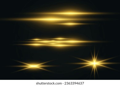 Bright beautiful star.Vector illustration of a light effect on a transparent background.	
