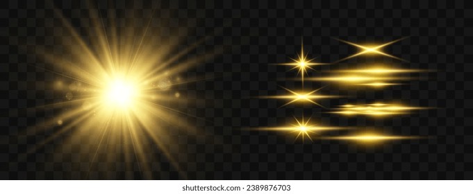 Bright beautiful star.Vector illustration of a light effect on a background.	
