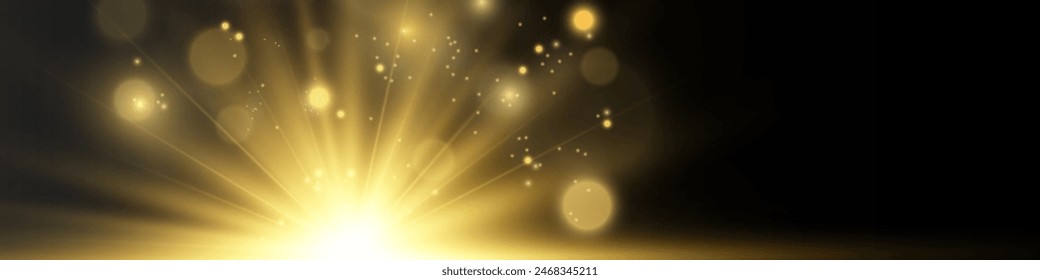 Bright beautiful star.Vector illustration of a light effect on a background.	
