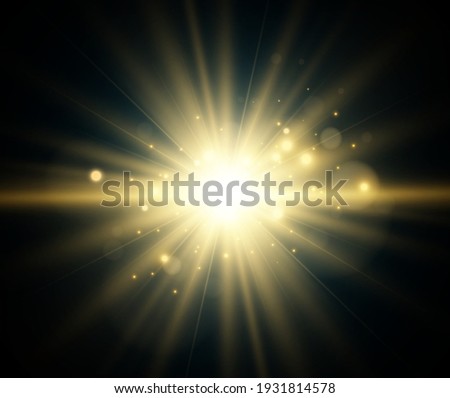 Bright beautiful star.Vector illustration of a light effect on a transparent background.	
