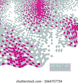 Bright and beautiful vector 3d mosaic tiles illustration, artistic abstract background as a template for layout with copy space for title and text. Usable for brochure, magazine, ad, banner, poster.