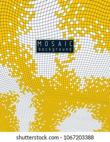 Bright and beautiful vector 3d mosaic tiles illustration, artistic abstract background as a template for layout with copy space for title and text. Usable for brochure, magazine, ad, banner, poster.
