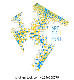 Bright and beautiful vector 3d mosaic tiles illustration, artistic abstract background as a template for layout with copy space for title and text. Usable for brochure, magazine, ad, banner, poster.