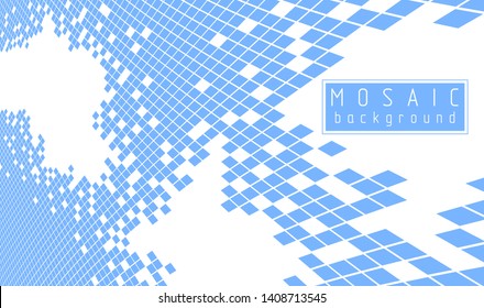 Bright and beautiful vector 3d mosaic tiles illustration, artistic abstract background as a template for layout with copy space for title and text. Usable for brochure, magazine, ad, banner, poster.