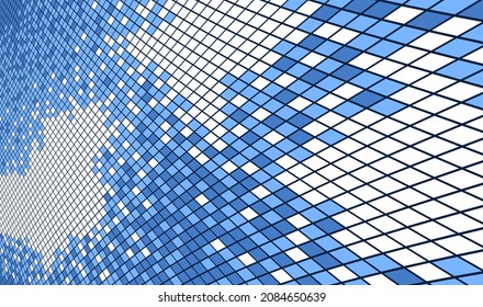 Bright and beautiful vector 3d mosaic tiles illustration, artistic abstract background as a template for layout with copy space for title and text. Usable for brochure, magazine, ad, banner, poster.