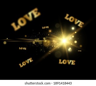 Bright beautiful word love. Vector illustration of love for your illustration.