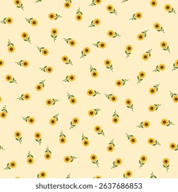 Bright Bee Butterfly Sunflower Honey Pattern