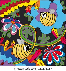 The bright bees pop-art