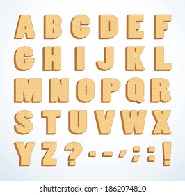 Bright beige color fun fresh roast checker crisp layer type mark group word set. Light happy child bar surface table space backdrop. Logo pictogram collection decor card funny kid joy art design style