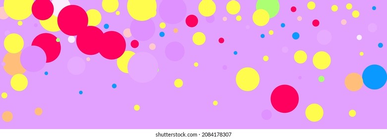 Bright Beige Vivid Play Lavender Yellow Background. Red Pink Color Rainbow Blue Print. Pastel Vibrant Multicolor Children Kids Background. Violet Purple Light Circles Dark Green Composition.
