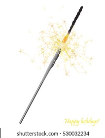 Bright bengal light on isolated background. Happy holidays!