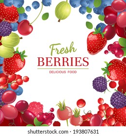 Bright  berries  over white background
