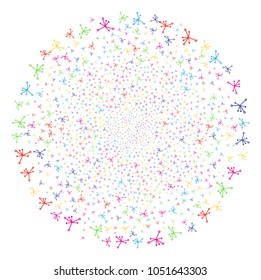 Bright Big Bang explosion globula. Vector cluster fireworks done with scatter big bang objects. Colorful Vector illustration.