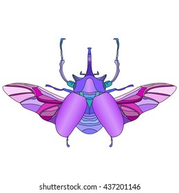 Bright big beetle. Print for shirts.