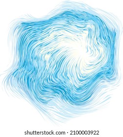 Bright big cold cyan circle midpoint flower drawing shape art design. Big fuzzy magic sphere form in modern artist cartoon creative line style. Navy aqua color motley power boom ball symbol text space