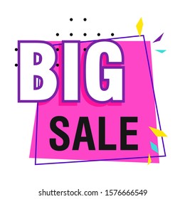 Bright big sale sticker on white background. Sale, special offer, discounts. Sale concept