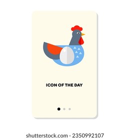 Bright bird flat icon. Hen isolated vector sign. Wildlife and nature concept. Vector illustration symbol elements for web design and apps