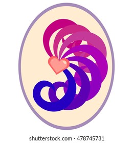 Bright bisexual symbol