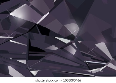 Bright black abstract background made of black crystals. Vector design.