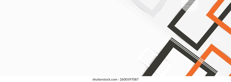 Bright black banner with a trend orange stripes