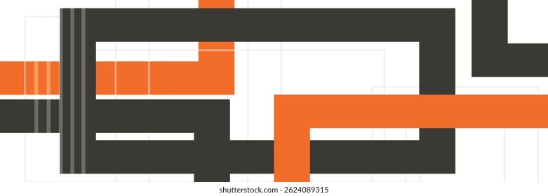 Bright black banner with a trend orange stripes
