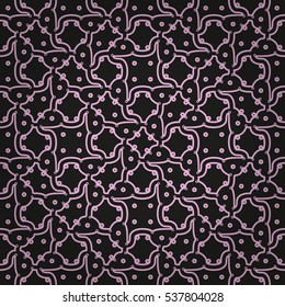 Bright black fancy seamless pattern in tribal style. Actual design. Bright, symmetrical design for textile, fabric, banner or other purpose. Vector background.