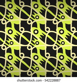 Bright black fancy seamless pattern in node style.