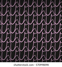 Bright black geometric seamless pattern in soap bubbles style. Shining, symmetrical design for fabric, packing-paper, carpet or other purpose. Classic motif. Complicated puzzle repeatable backdrop.