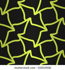 Bright black geometrical seamless pattern background in knotty style. Contemporary texture. Tangled medley repeatable backdrop.