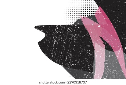 bright and black grungy background. Colorful scratched template. Texture and elements for design.