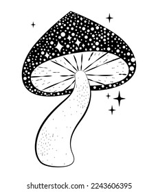 bright black mushroom with sparks