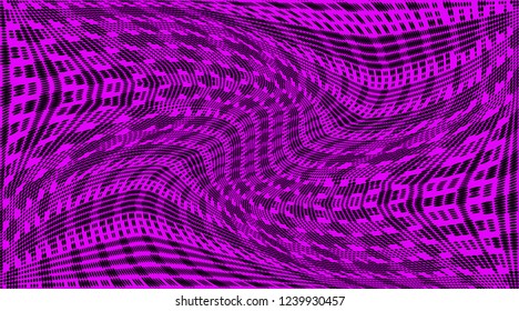 Bright black purple halftone pattern. Soft dynamic lines. Vector illustration with dots. Modern polka dots background. Template for print, fabric, textile, design