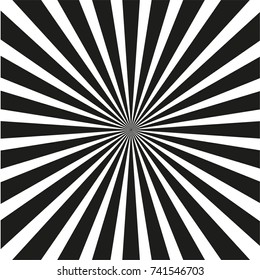 Bright black and white rays background. Comics, pop art style. Vector illustration.