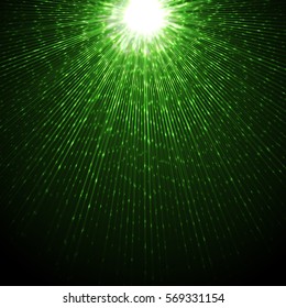 Bright blast in dark. Glowing star light. Vector illustration.