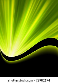 Bright blast of light on green tone background. EPS 8 vector file included