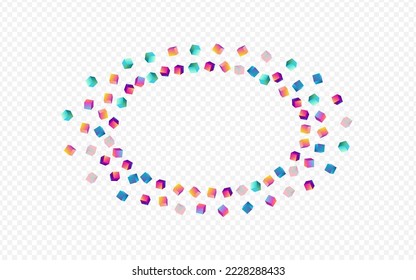 Bright Block Vector Transparent Background. Gradient Abstract Polygon Pattern. Structure Box Brochure. Holographic Cube 3d Template.