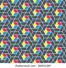 Bright blocks polygonal seamless pattern