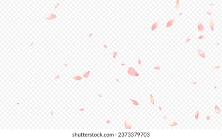 Bright Bloom Vector Transparent Background. Sakura Blur Backdrop. Rosa Fresh Poster. Cherry Soft Illustration. Color Flower Japan Banner.