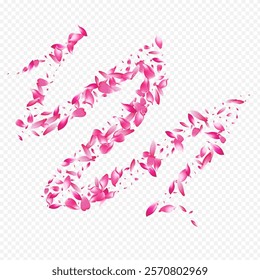 Bright Blossom Vector Transparent Background. Tree Fly Texture. Leaf Romantic Backdrop. Floral Tender Design. Red Rosa Fresh Poster.