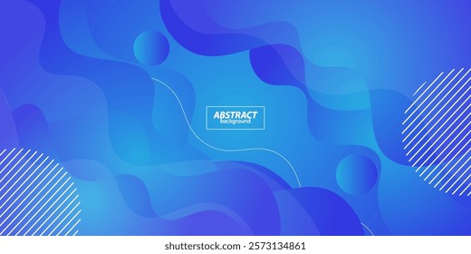 Bright blue abstract background with dynamic color waves in the background. Geometric wave paper cut shape pattern. Vector Eps10