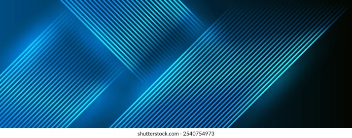 Bright blue abstract background with modern hipster futuristic graphics. Minimalistic vector template for business design, featuring luxury elements and stripes for professional use.