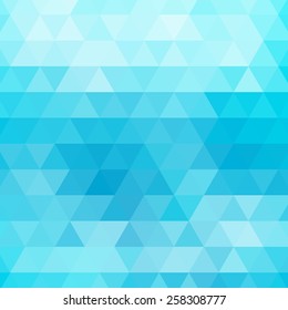 Bright blue abstract  geometric triangle background, vector illustration