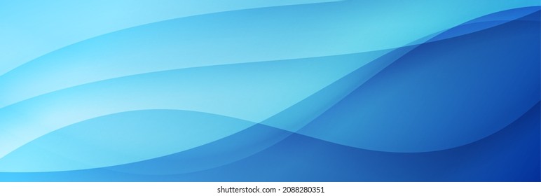 Bright blue abstract liquid flowing smooth wavy background. Vector banner design