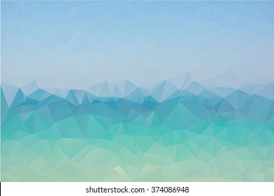 Bright blue abstract mosaic low poly rumpled background vector